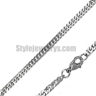 Stainless steel jewelry Chain 50cm - 55cm length cowboy curb chain necklace w/lobster 3.5mm ch360254 - Click Image to Close